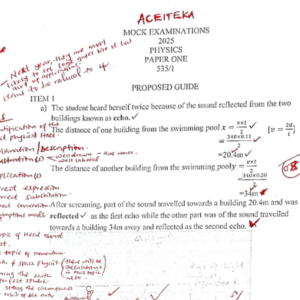 ACEITEKA JOINT MOCK UCE PHYSICS 1 GUIDE 2025