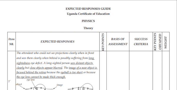 MATIGO MOCKS  SCORING GUIDE PHYSICS PAPER 1 2025